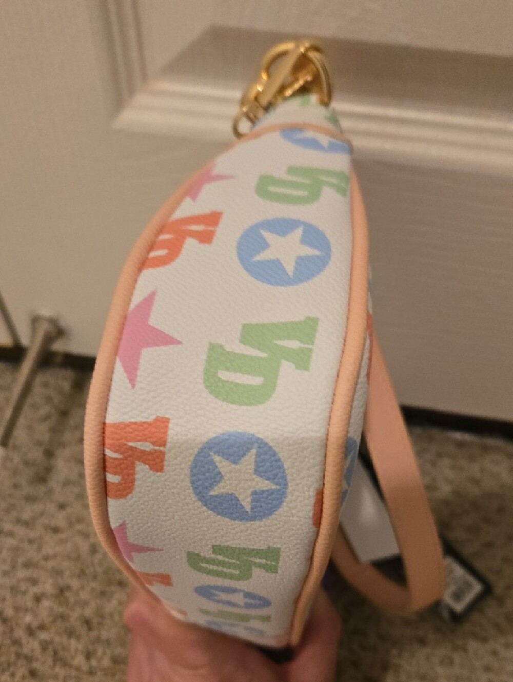 Von Dutch White Mini Shoulder Bag with Pastel Multicolor Logo NWT - Picture 5 of 5